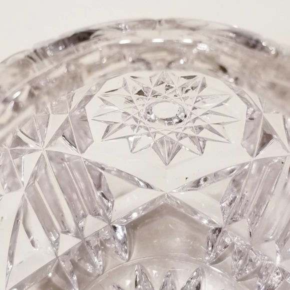 unknown Accents Vintage Crystal Diamond Cut Glass Globe Vase Bowl